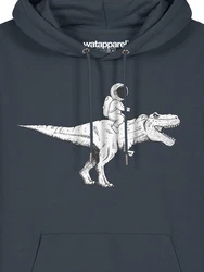 wat? Apparel Hoodie Astronaut on T-Rex Dunkelblau/Dunkelgrau/Blau/Grau/Hellgrau