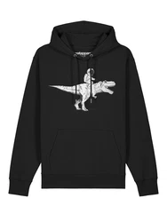 wat? Apparel Hoodie Astronaut on T-Rex Schwarz