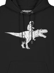 wat? Apparel Hoodie Astronaut on T-Rex Schwarz