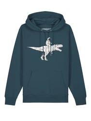 wat? Apparel Hoodie Astronaut on T-Rex Dunkelgrün/Türkis/Grün