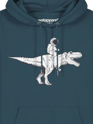 wat? Apparel Hoodie Astronaut on T-Rex Dunkelgrün/Türkis/Grün