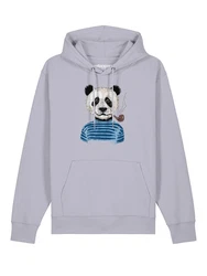 wat? Apparel Hoodie Panda Grau/Fliederfarben