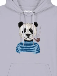 wat? Apparel Hoodie Panda Grau/Fliederfarben