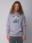 wat? Apparel Hoodie Panda Grau/Fliederfarben