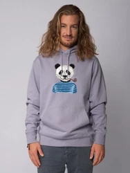 wat? Apparel Hoodie Panda Grau/Fliederfarben