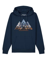 wat? Apparel Hoodie Geometric Landscape Dunkelblau/Rot/Beige