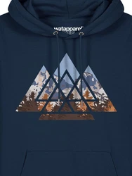 wat? Apparel Hoodie Geometric Landscape Dunkelblau/Rot/Beige