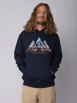 wat? Apparel Hoodie Geometric Landscape Dunkelblau/Rot/Beige wat? Apparel Hoodie Geometric Landscape Dunkelblau/Rot/Beige