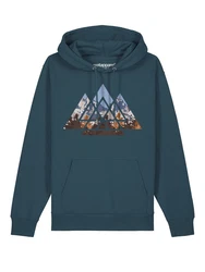 wat? Apparel Hoodie Geometric Landscape Grün/Türkis/Dunkelgrün