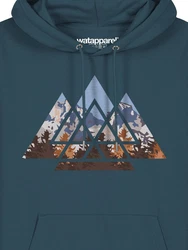 wat? Apparel Hoodie Geometric Landscape Grün/Türkis/Dunkelgrün