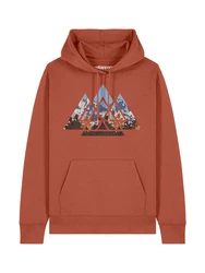 wat? Apparel Hoodie Geometric Landscape Braun/Orange/Rot
