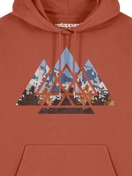 wat? Apparel Hoodie Geometric Landscape Braun/Orange/Rot