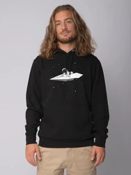 wat? Apparel Hoodie Fly me to the moon Schwarz/Hellblau