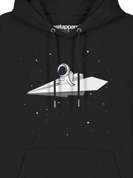 wat? Apparel Hoodie Fly me to the moon Schwarz/Hellblau