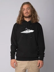 wat? Apparel Hoodie Fly me to the moon Schwarz/Hellblau