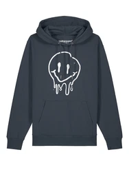 wat? Apparel Hoodie Smiley Dunkelblau/Dunkelgrau/Grau/Blau