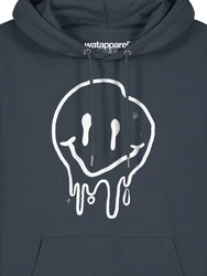 wat? Apparel Hoodie Smiley Dunkelblau/Dunkelgrau/Grau/Blau