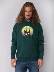 wat? Apparel Hoodie Sunset Cat Grün/Dunkelgrün