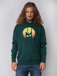 wat? Apparel Hoodie Sunset Cat Grün/Dunkelgrün