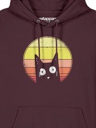 wat? Apparel Hoodie Sunset Cat Dunkelrot/Bordeaux