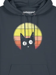 wat? Apparel Hoodie Sunset Cat Hellgrau/Dunkelgrau/Grau/Dunkelblau