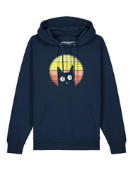 wat? Apparel Hoodie Sunset Cat Lila/Dunkelblau/Blau