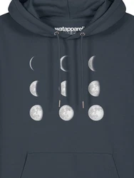 wat? Apparel Hoodie Moonphases Dunkelblau/Grau/Blau