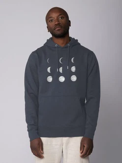 wat? Apparel Hoodie Moonphases Dunkelblau/Grau/Blau