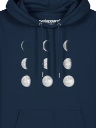 wat? Apparel Hoodie Moonphases Dunkelblau