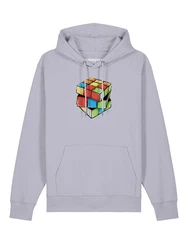 wat? Apparel Hoodie Pixel Zauberwürfel Lila/Grau/Mischfarben