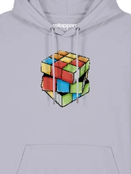 wat? Apparel Hoodie Pixel Zauberwürfel Lila/Grau/Mischfarben