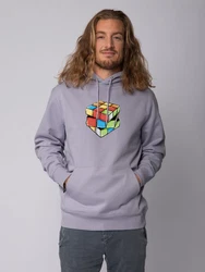 wat? Apparel Hoodie Pixel Zauberwürfel Lila/Grau/Mischfarben