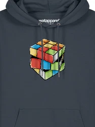 wat? Apparel Hoodie Pixel Zauberwürfel Grau/Blau/Hellblau/Hellgrau/Mischfarben