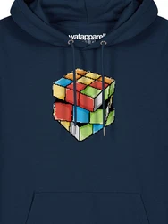 wat? Apparel Hoodie Pixel Zauberwürfel Blau/Dunkelblau/Hellblau/Mischfarben