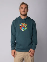 wat? Apparel Hoodie Pixel Zauberwürfel Grün/Blau