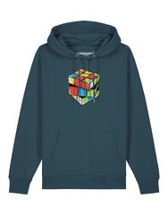 wat? Apparel Hoodie Pixel Zauberwürfel Grün/Blau