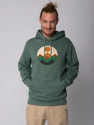 wat? Apparel Hoodie Geometric Landscape (2) Grün/Dunkelgrün
