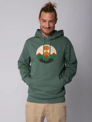wat? Apparel Hoodie Geometric Landscape (2) Grün/Dunkelgrün