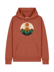 wat? Apparel Hoodie Geometric Landscape (2) Orange/Braun/Rot