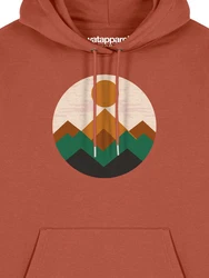 wat? Apparel Hoodie Geometric Landscape (2) Orange/Braun/Rot