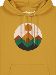 wat? Apparel Hoodie Geometric Landscape (2) Gelb/Braun/Orange