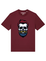 wat? Apparel T-Shirt Hipster Skull Dunkelrot/Bordeaux/Rot