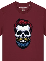wat? Apparel T-Shirt Hipster Skull Dunkelrot/Bordeaux/Rot