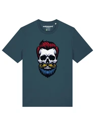 wat? Apparel T-Shirt Hipster Skull Türkis/Grün/Blau