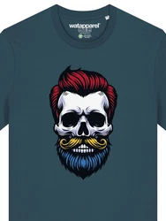 wat? Apparel T-Shirt Hipster Skull Türkis/Grün/Blau