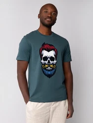 wat? Apparel T-Shirt Hipster Skull Türkis/Grün/Blau