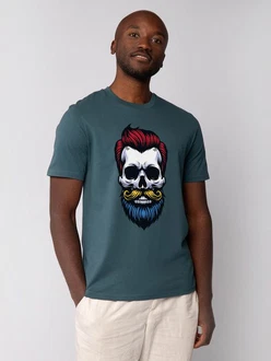 wat? Apparel T-Shirt Hipster Skull Türkis/Grün/Blau wat? Apparel T-Shirt Hipster Skull Türkis/Grün/Blau