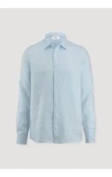 Hessnatur Outdoorhemd Regular (1-tlg) Hellblau/Blau