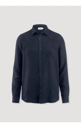 Hessnatur Outdoorhemd Regular (1-tlg) Dunkelblau/Hellblau