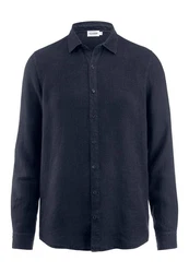 Hessnatur Outdoorhemd Regular (1-tlg) Dunkelblau/Hellblau